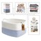 COMFY-HOMI Cotton Rope Woven Basket with Handles for shelf,Toy, Book, Cloth Storage Basket for Organizing-13.5"X11"X9.5" Storage Bin for Living Room, Newborn or Infant Gift for boy girl (White/blue)
